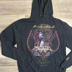 Black Hoodie with Graphic Print Jimi Hendrix
